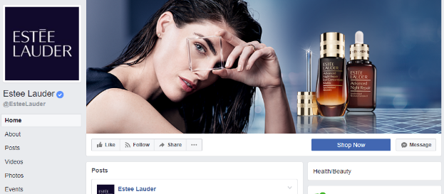 Facebook cover photo showcasing product lineup with clean layout