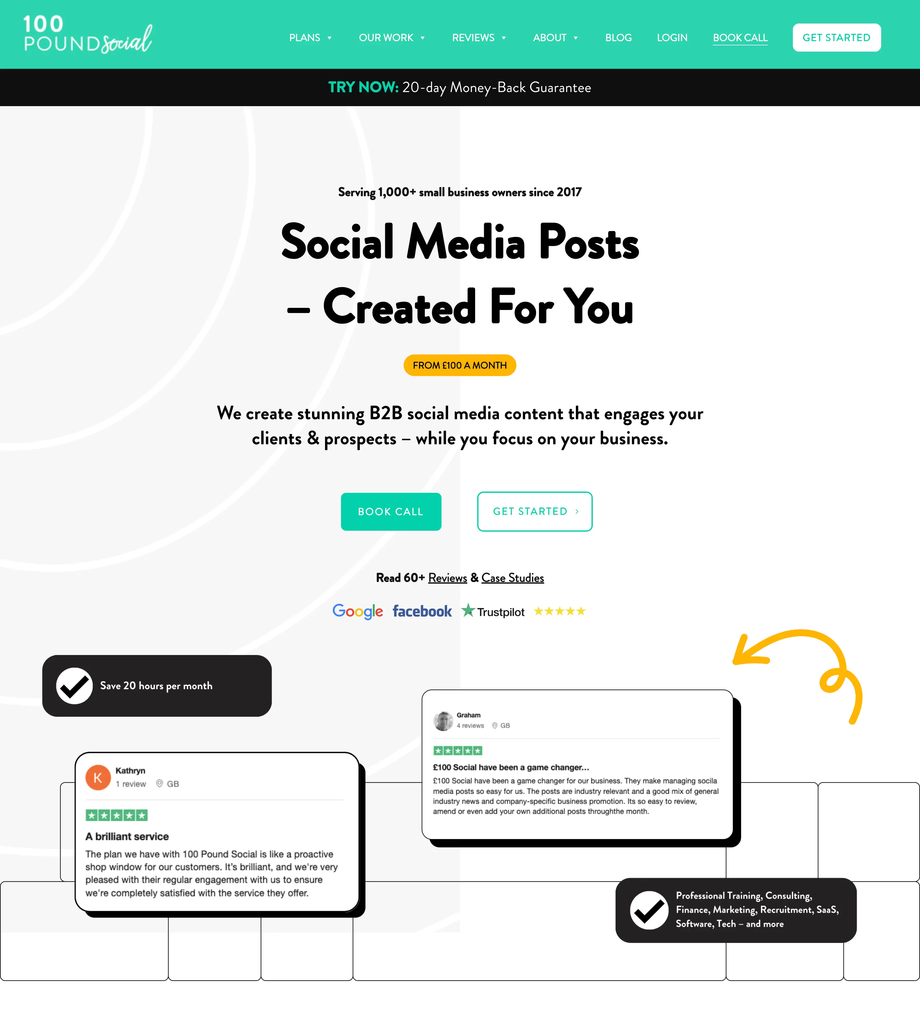 100 Pound Social website