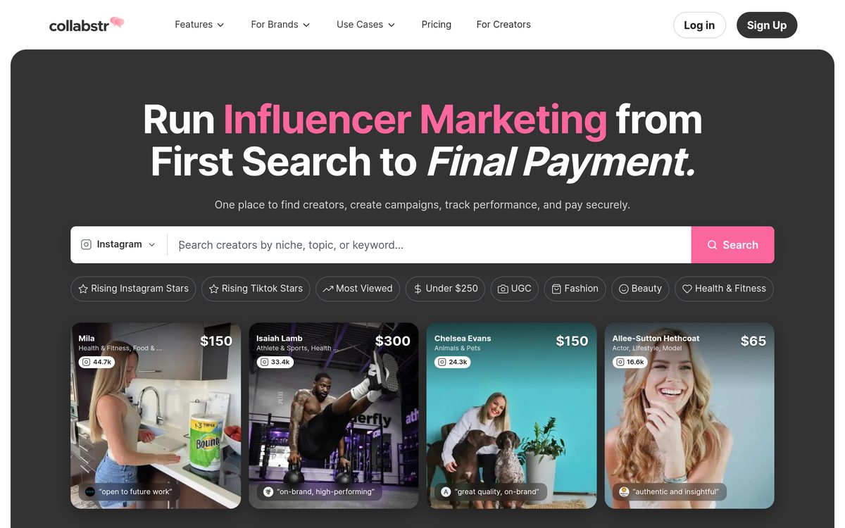 Collabstr website