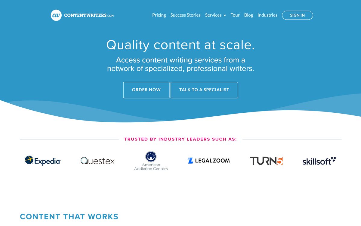 ContentWriters website