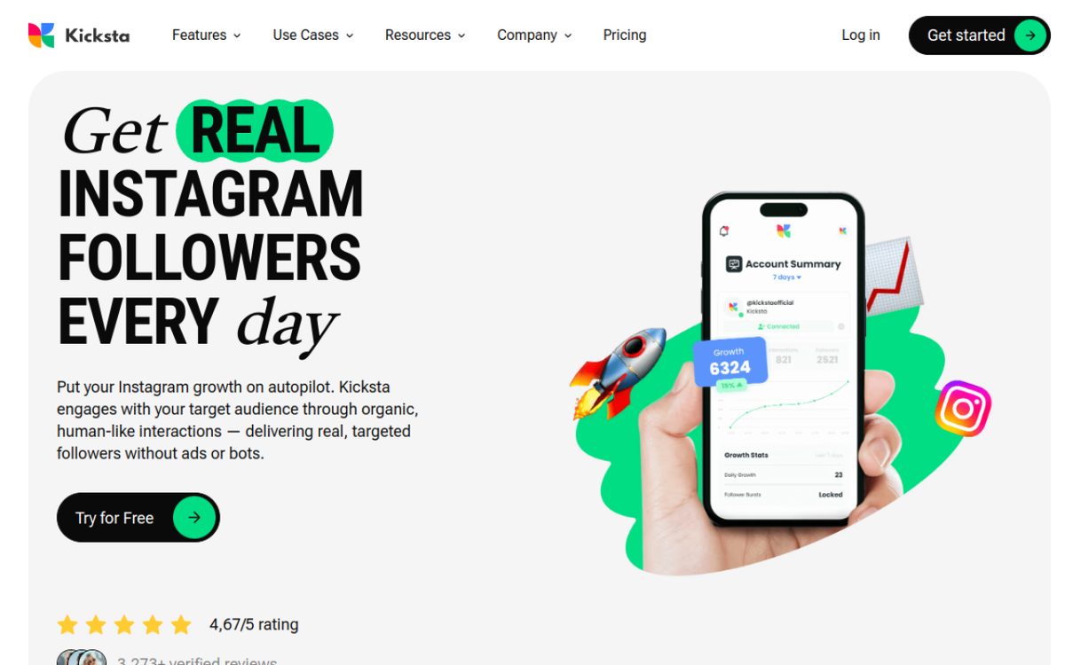 Kicksta website