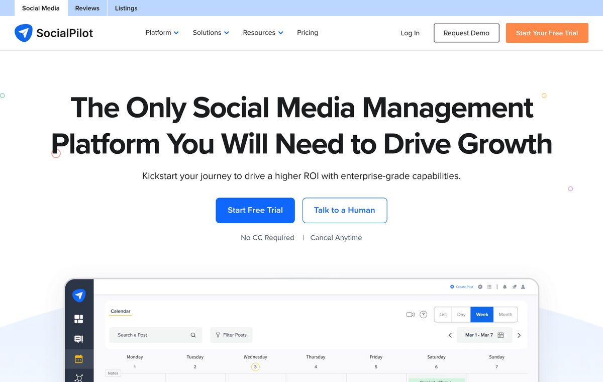 SocialPilot website