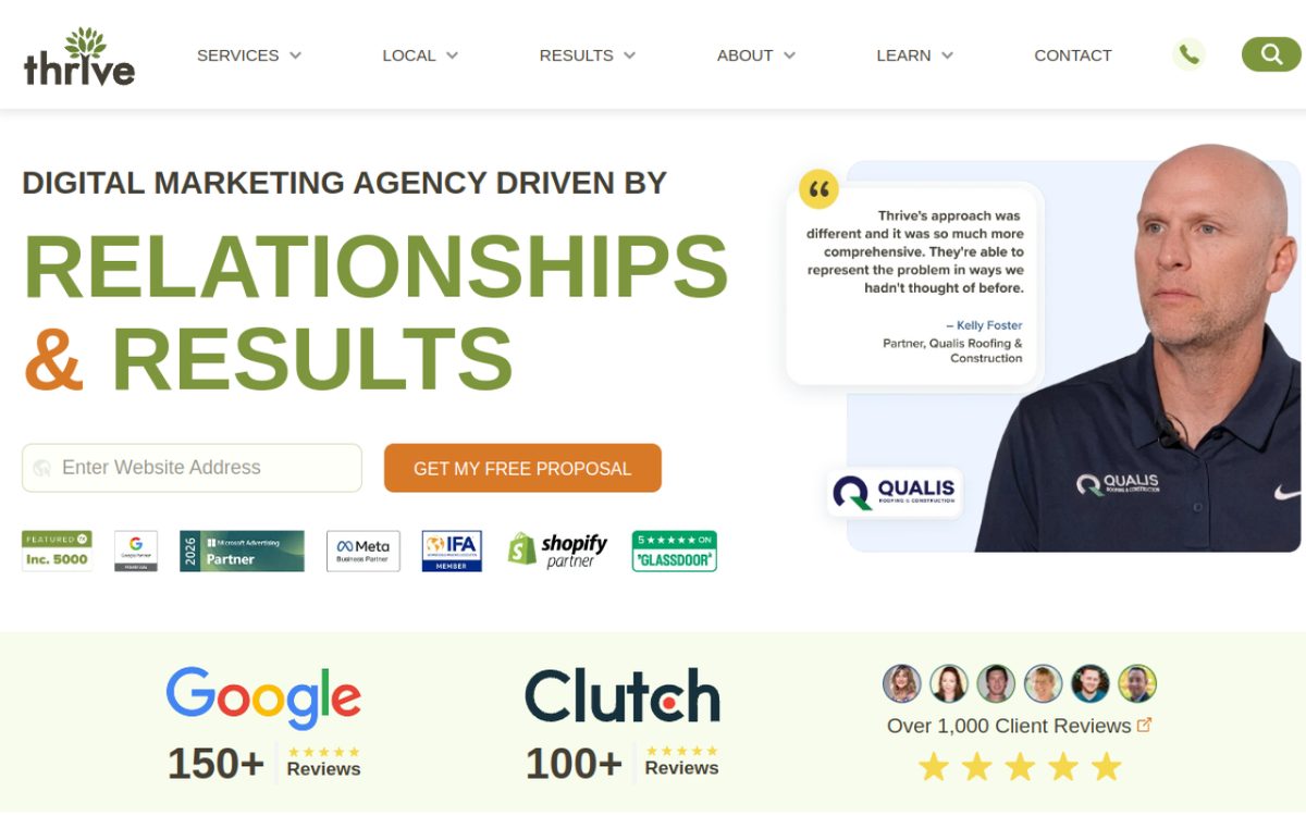 Thrive Internet Marketing Agency website