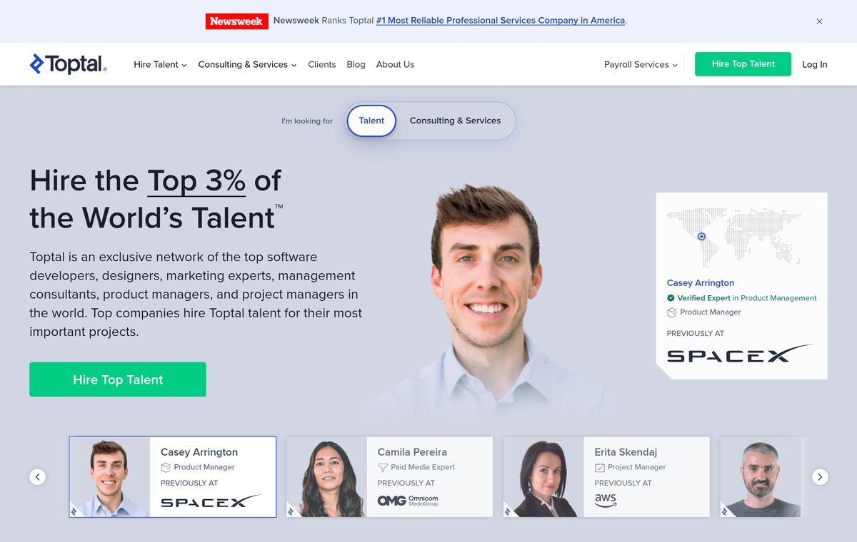 Toptal website
