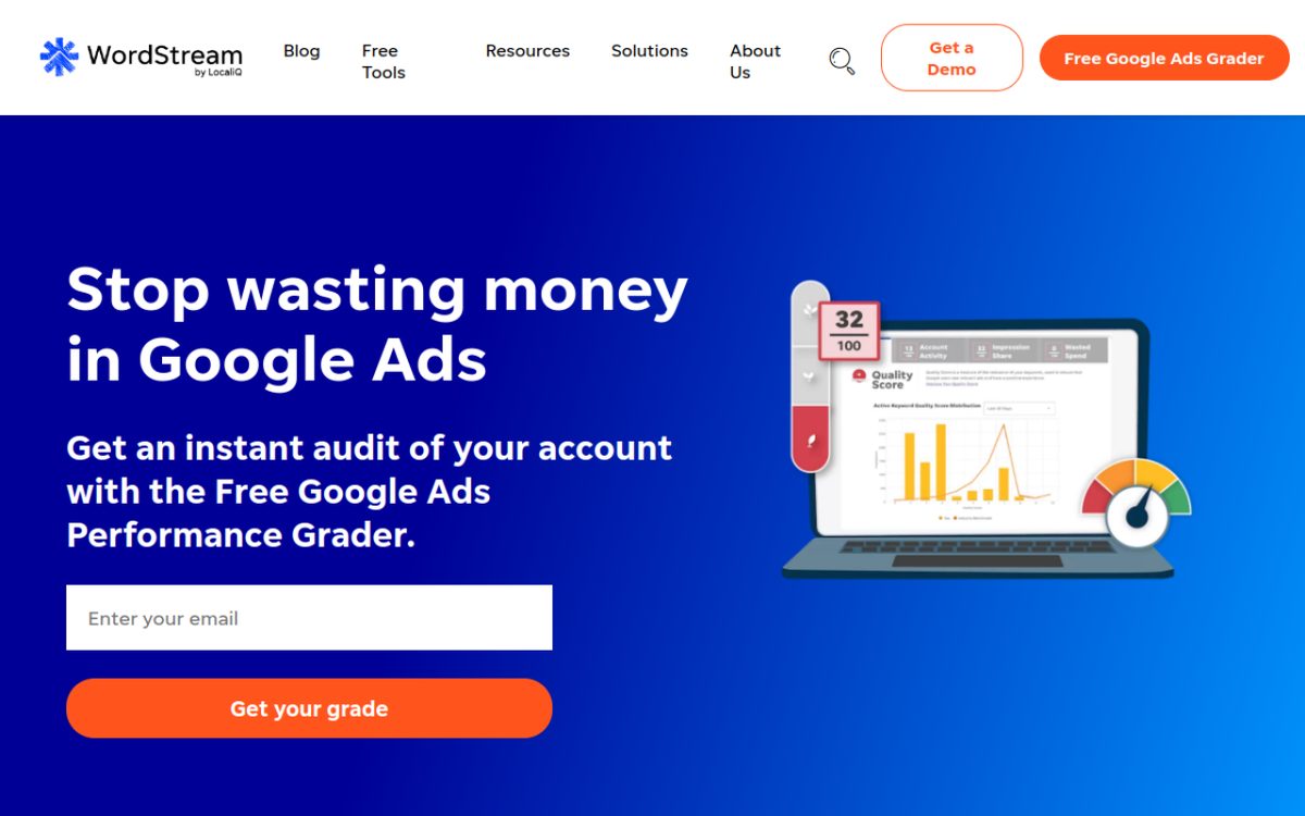 WordStream by LocaliQ website