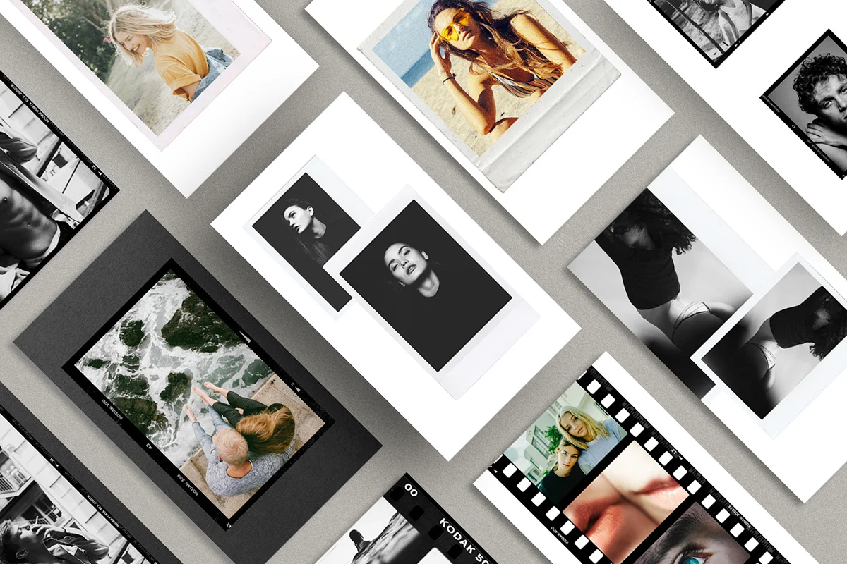 Polaroid frame Instagram story with vintage warm-toned aesthetic